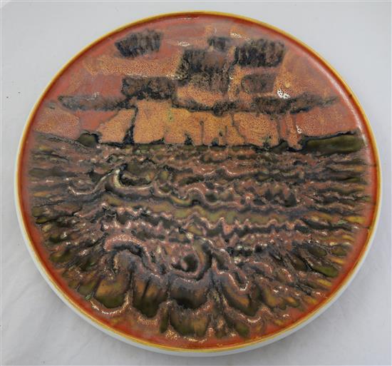 A large Poole pottery dish, by Tony Morris, 43.5cm